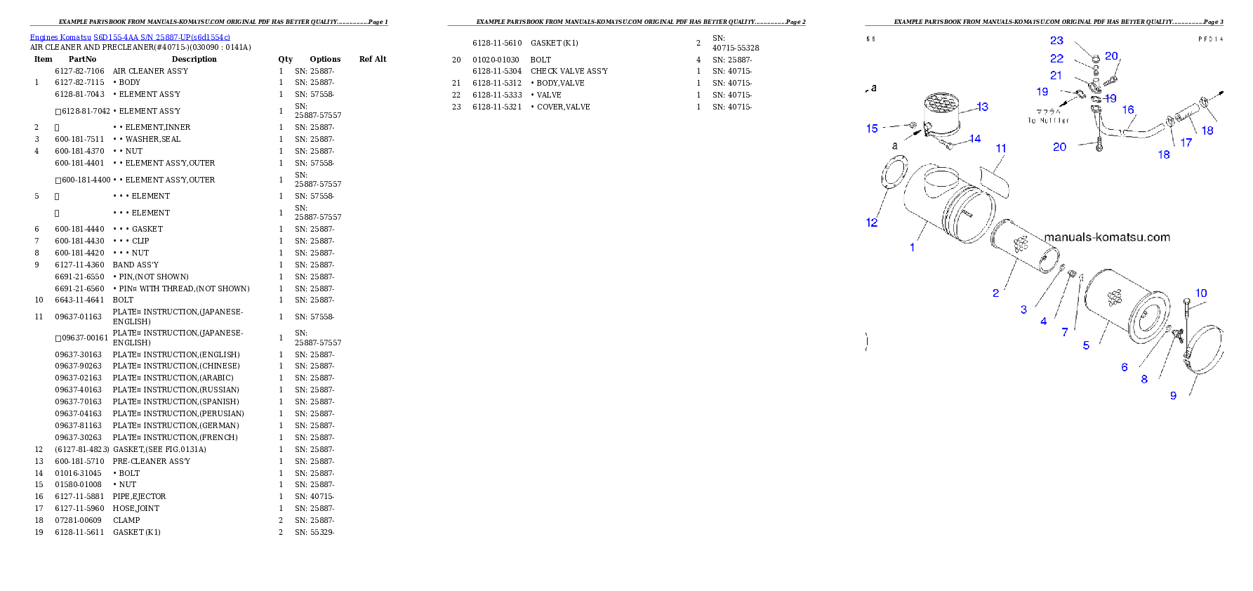 Protected: S6D155-4AA S/N 25887-UP Partsbook