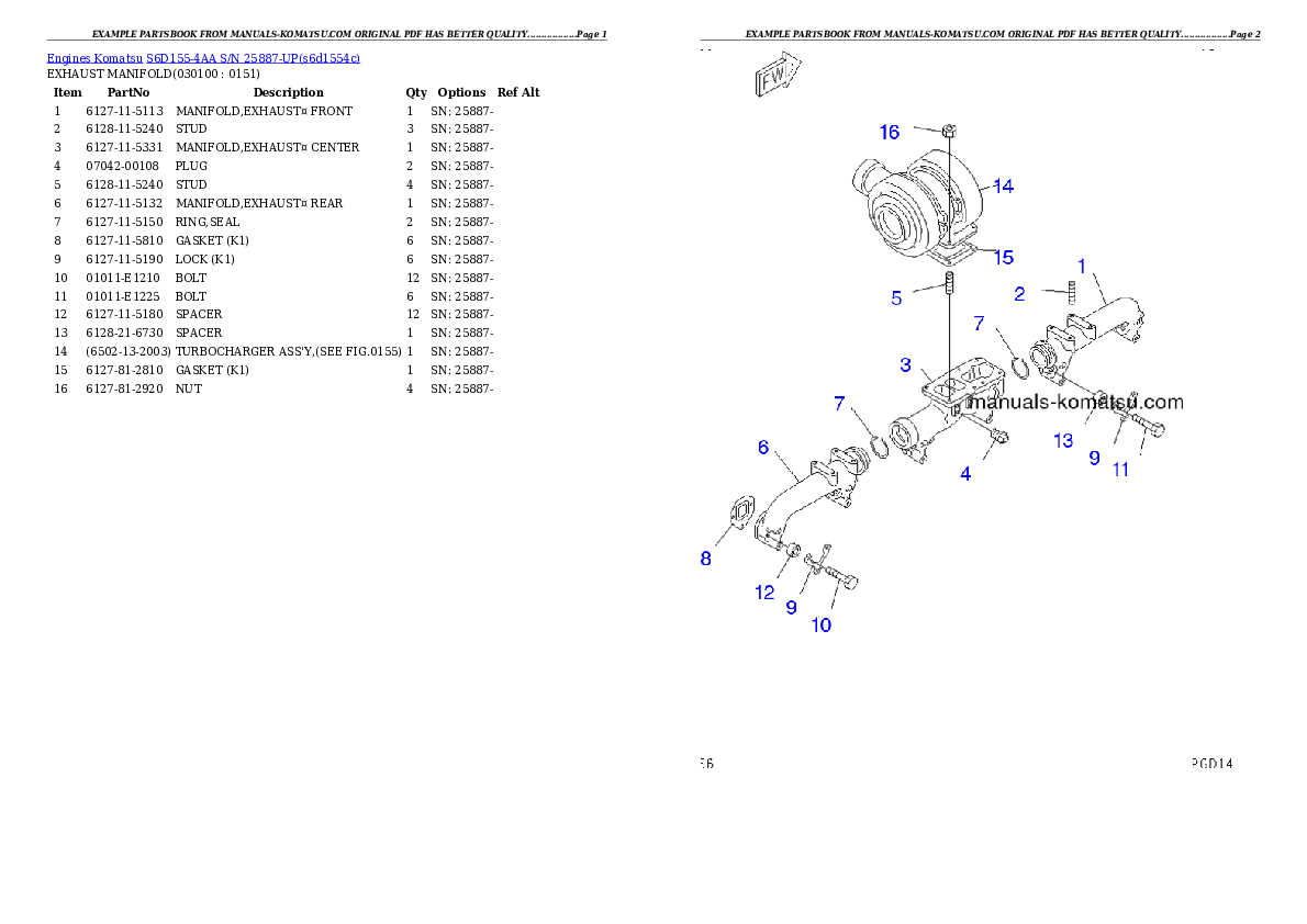 Protected: S6D155-4AA S/N 25887-UP Partsbook