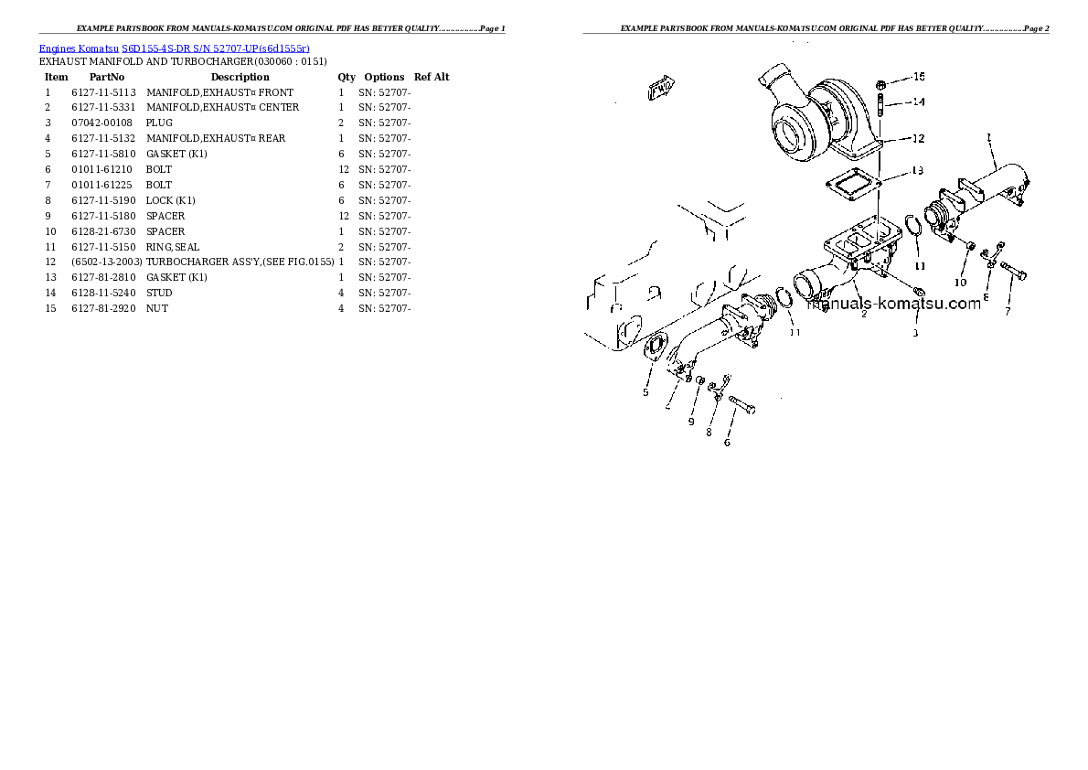 Protected: S6D155-4S-DR S/N 52707-UP Partsbook