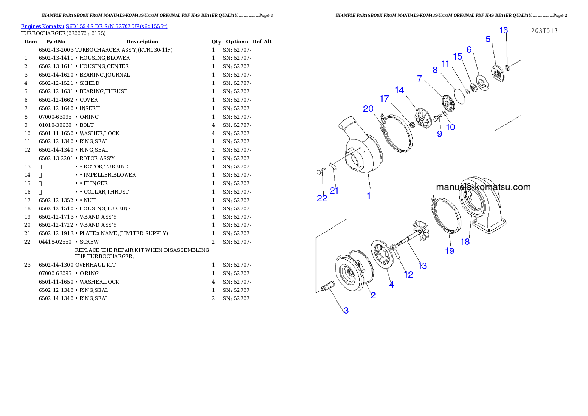 Protected: S6D155-4S-DR S/N 52707-UP Partsbook