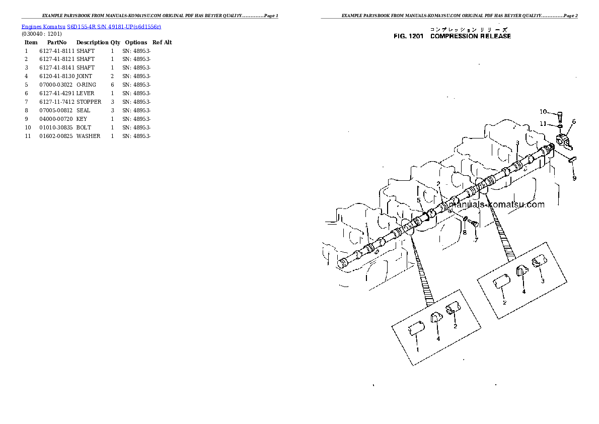 Protected: S6D155-4R S/N 49181-UP Partsbook
