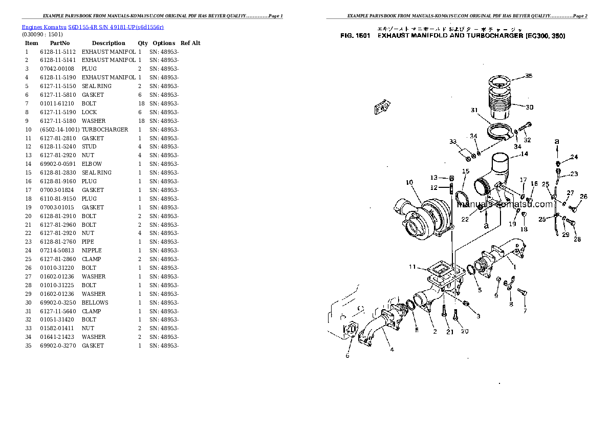 Protected: S6D155-4R S/N 49181-UP Partsbook
