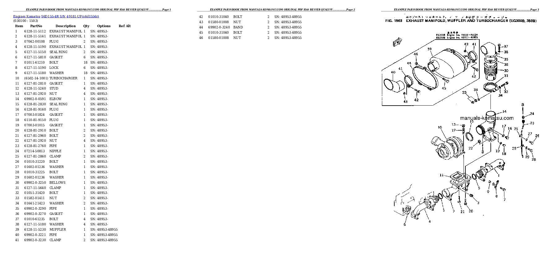 Protected: S6D155-4R S/N 49181-UP Partsbook