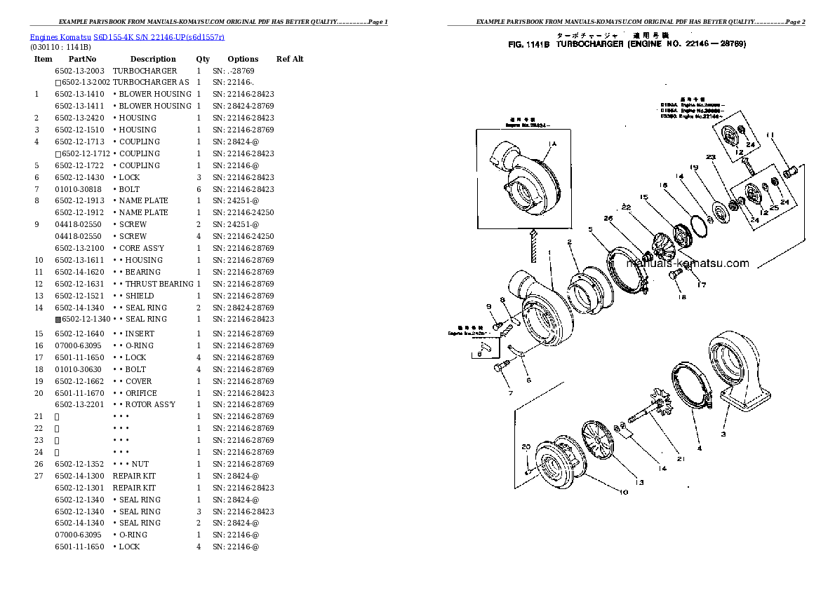 Protected: S6D155-4K S/N 22146-UP Partsbook