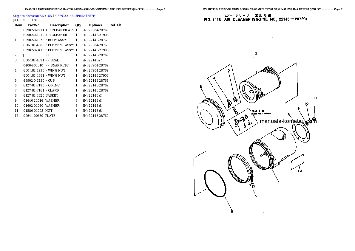 Protected: S6D155-4K S/N 22146-UP Partsbook