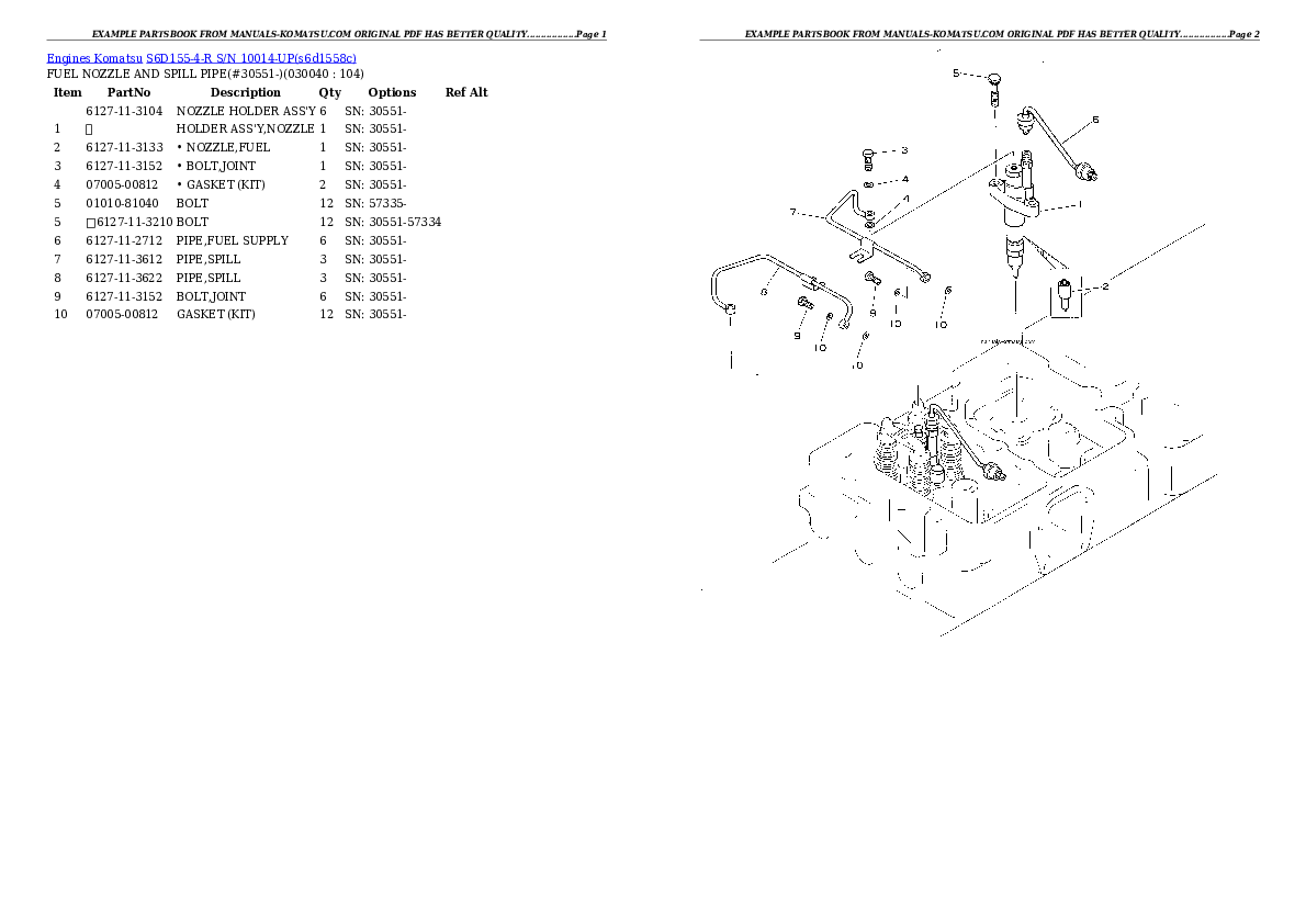Protected: S6D155-4-R S/N 10014-UP Partsbook