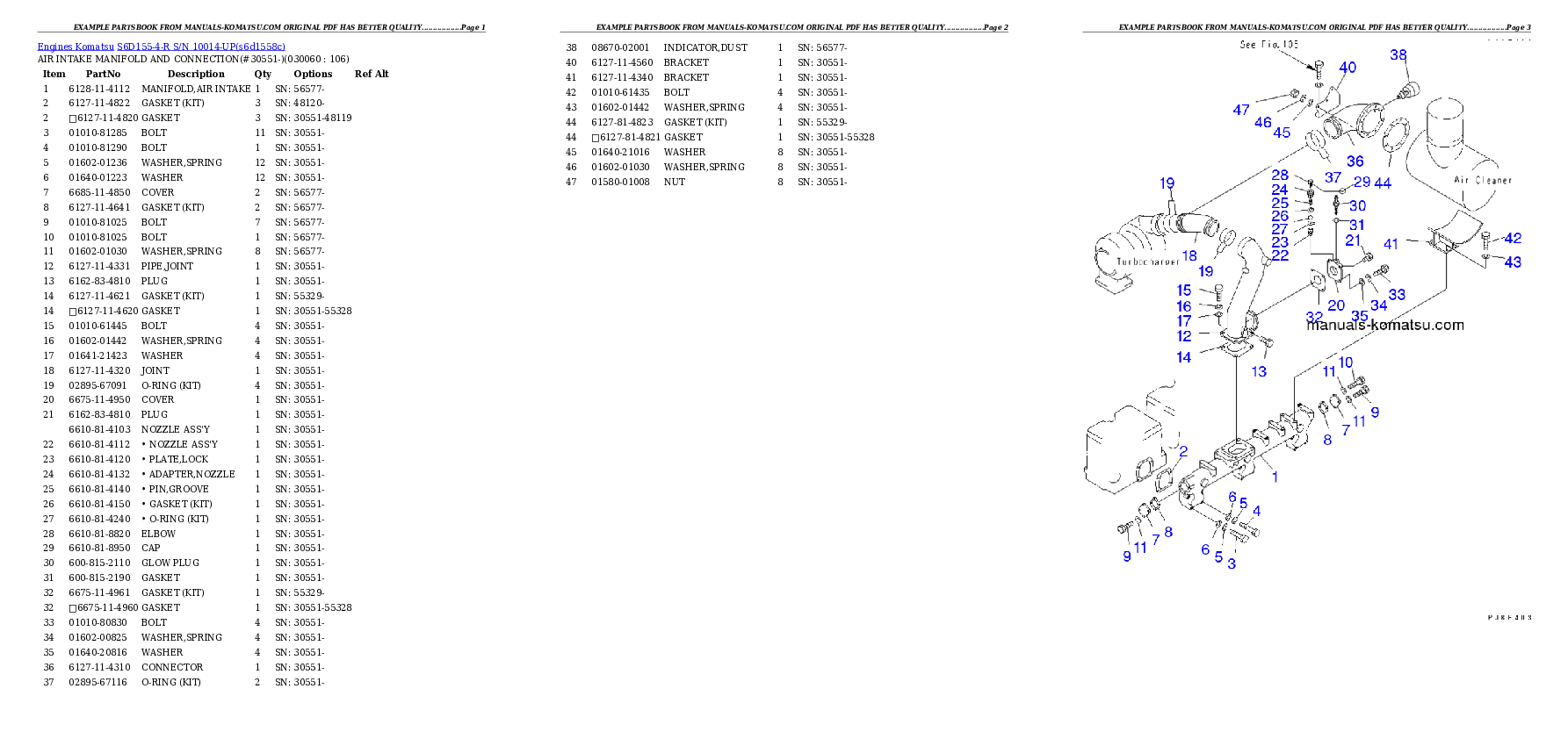 Protected: S6D155-4-R S/N 10014-UP Partsbook