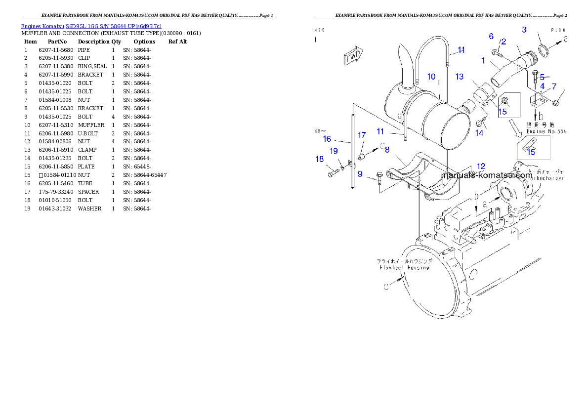 Protected: S6D95L-1GG S/N 58644-UP Partsbook