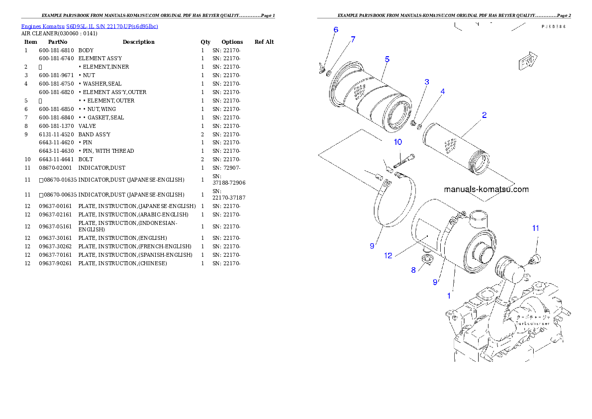 Protected: S6D95L-1L S/N 22170-UP Partsbook