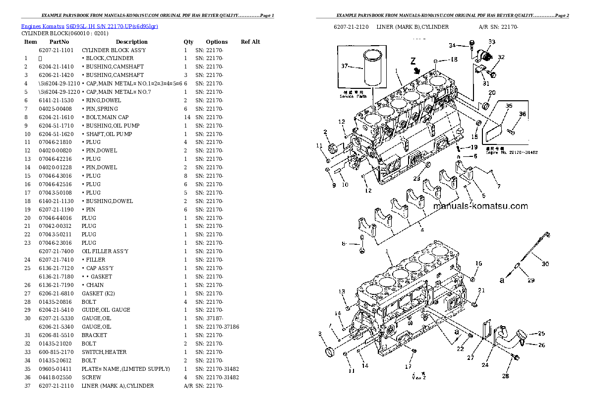 Protected: S6D95L-1H S/N 22170-UP Partsbook
