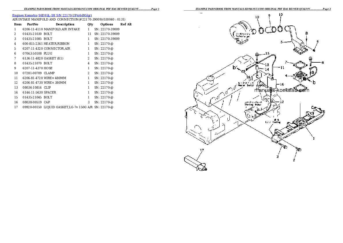 Protected: S6D95L-1H S/N 22170-UP Partsbook