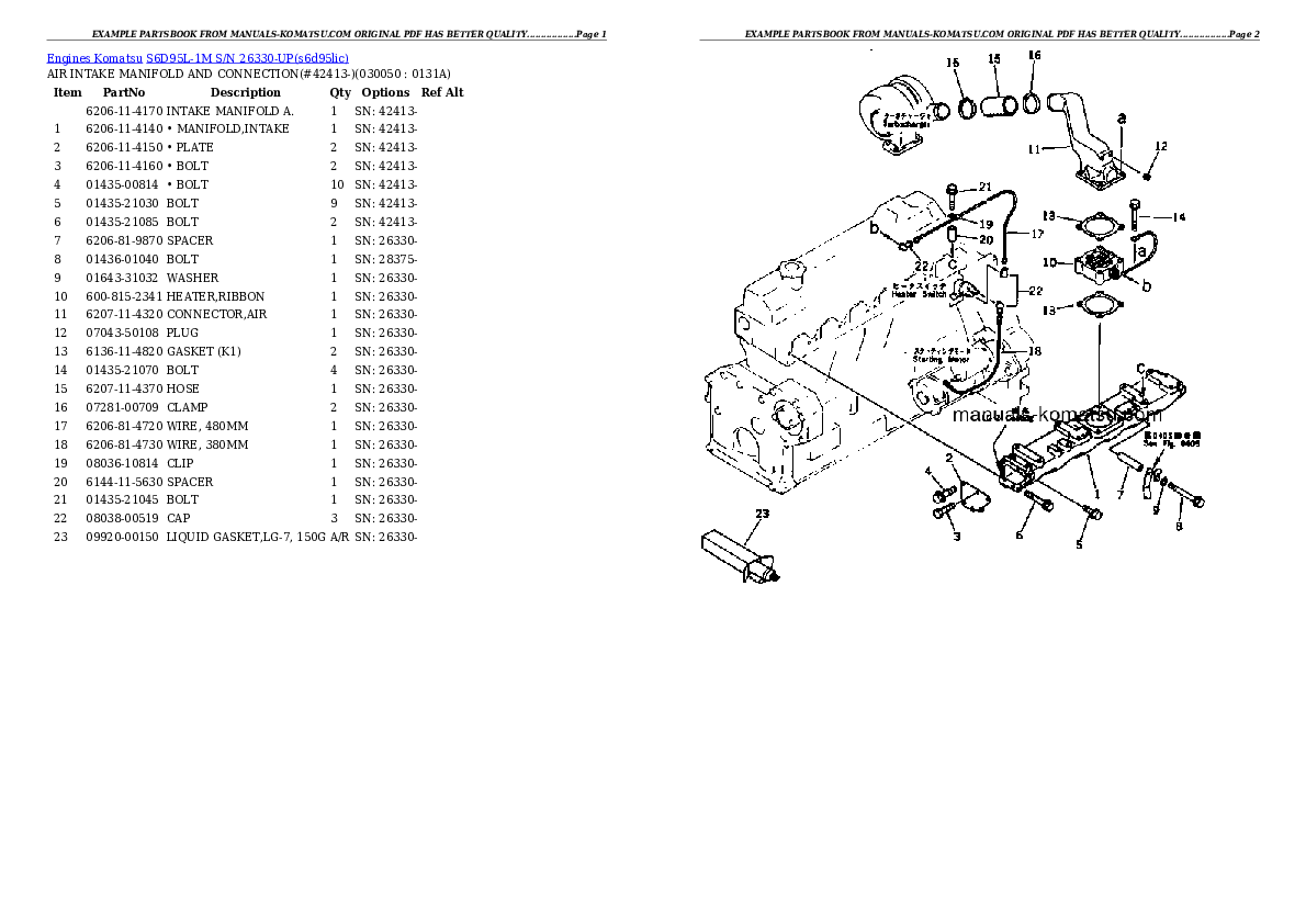 Protected: S6D95L-1M S/N 26330-UP Partsbook