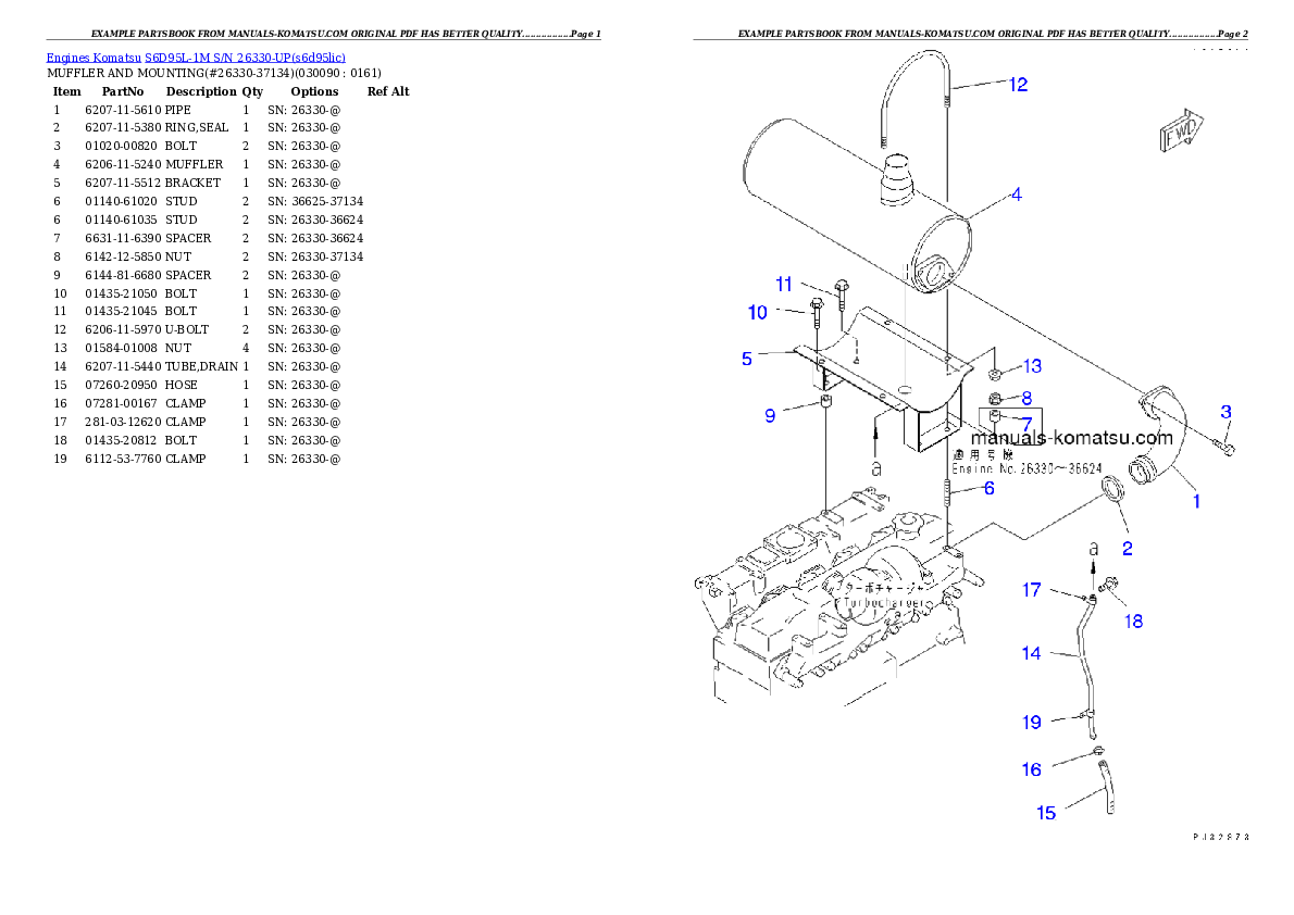 Protected: S6D95L-1M S/N 26330-UP Partsbook
