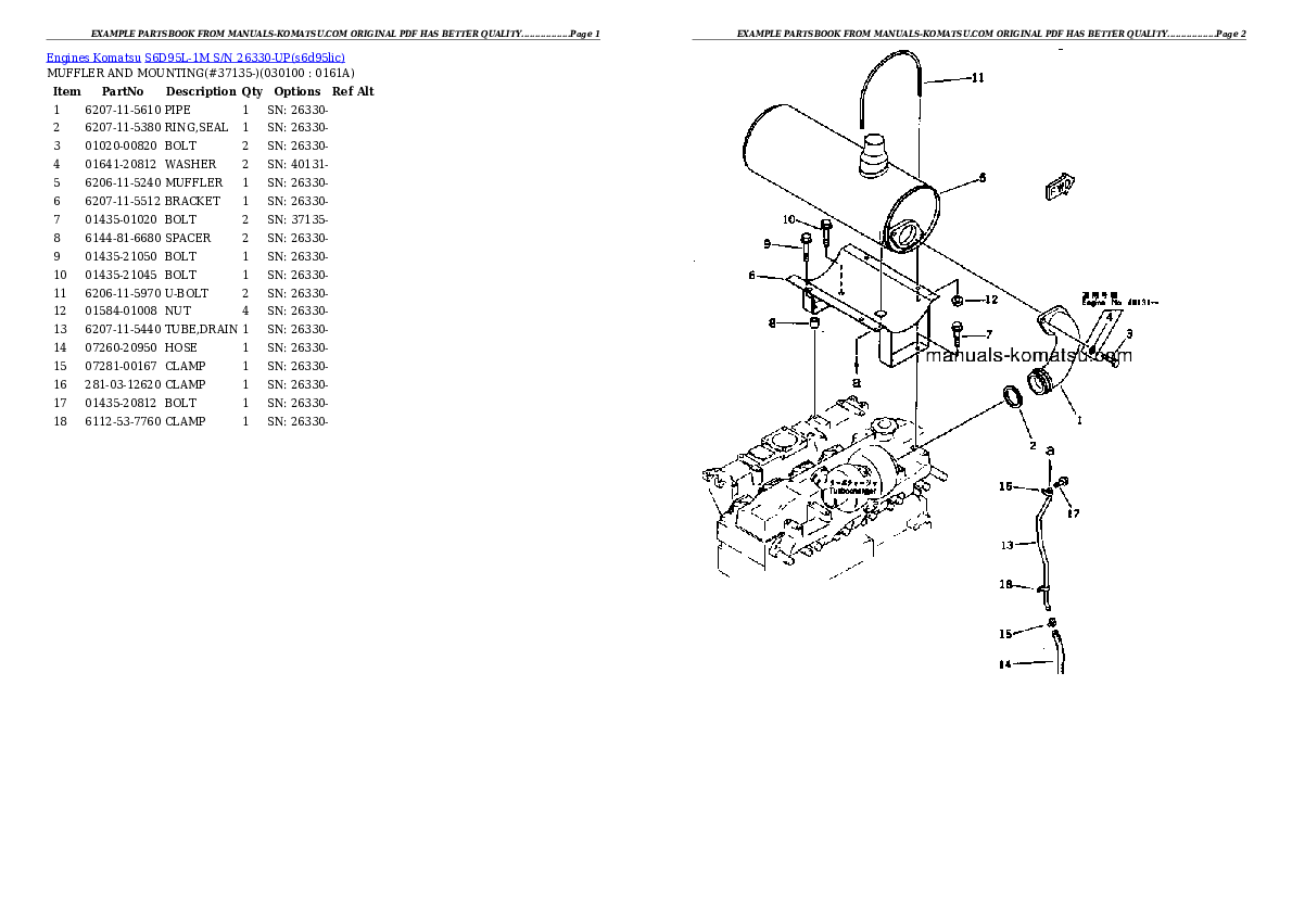 Protected: S6D95L-1M S/N 26330-UP Partsbook