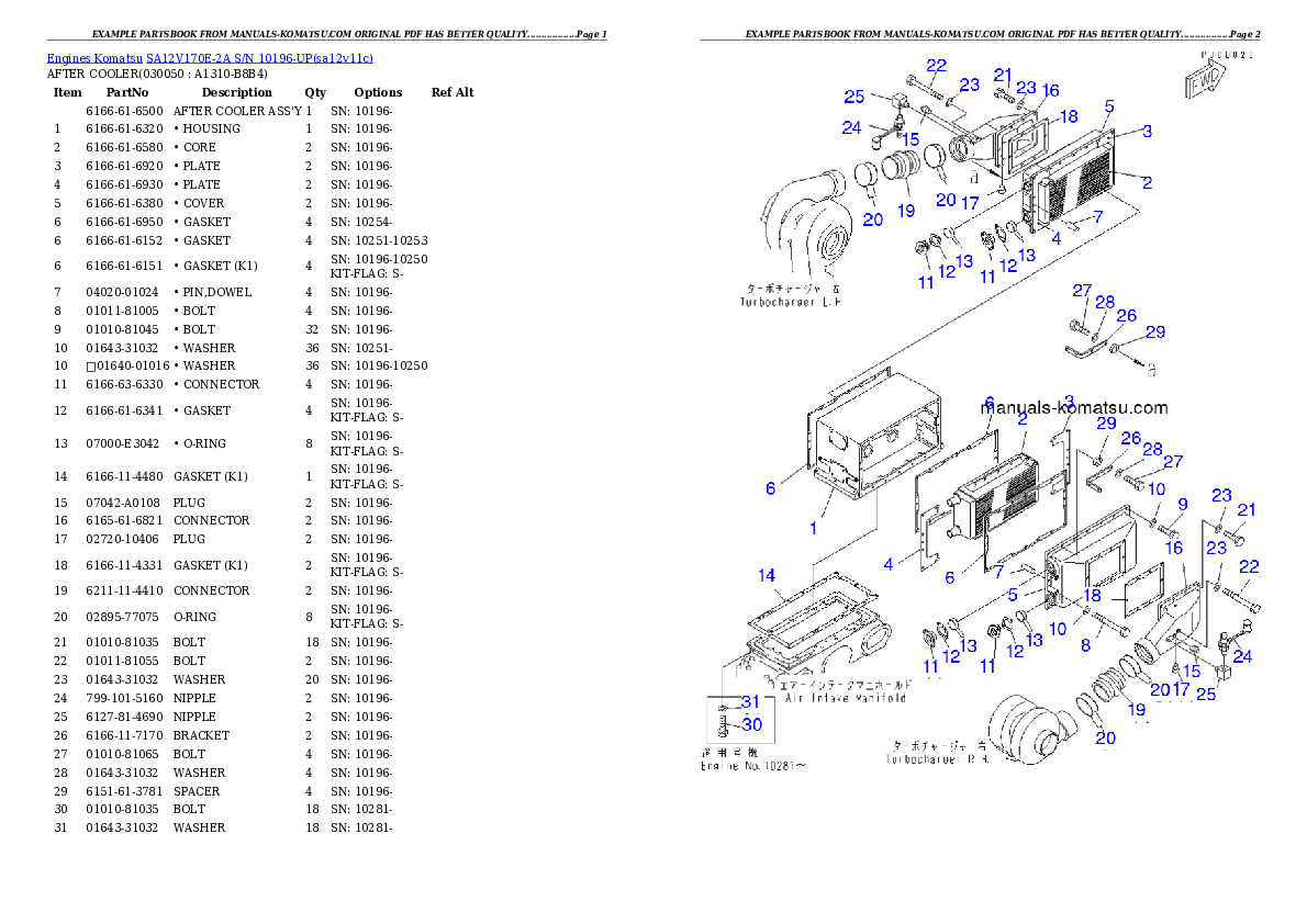 Protected: SA12V170E-2A S/N 10196-UP Partsbook