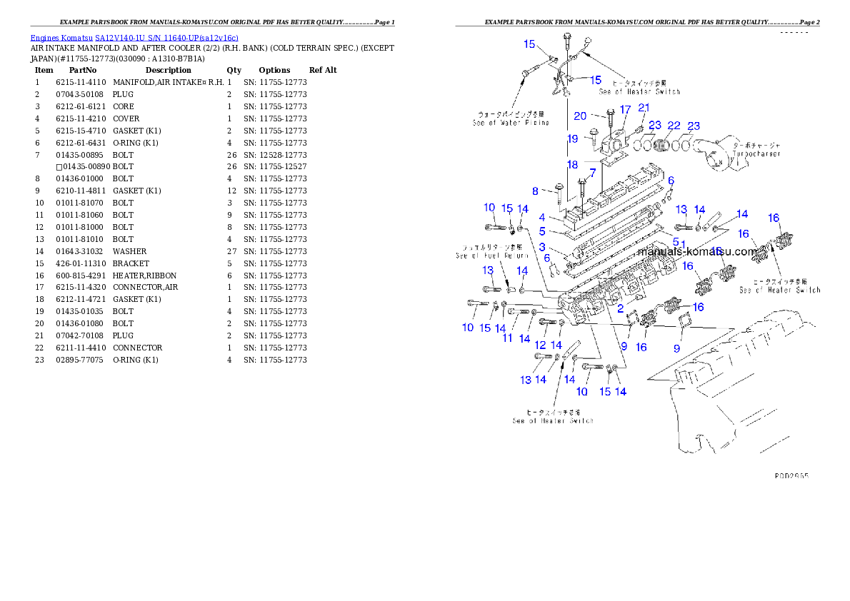 Protected: SA12V140-1U S/N 11640-UP Partsbook
