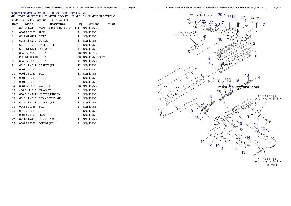 Protected: SA12V140-1U-98 S/N 11640-UP Partsbook