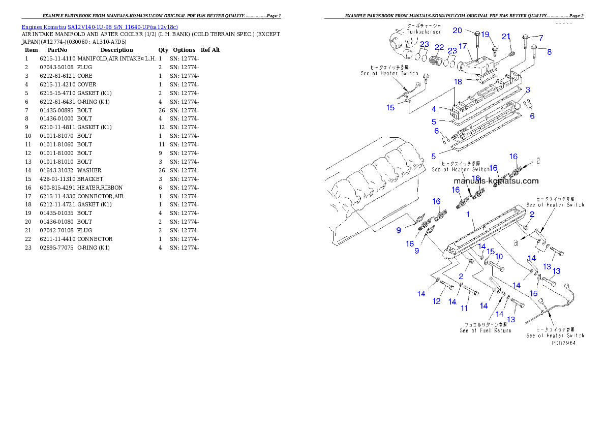 Protected: SA12V140-1U-98 S/N 11640-UP Partsbook