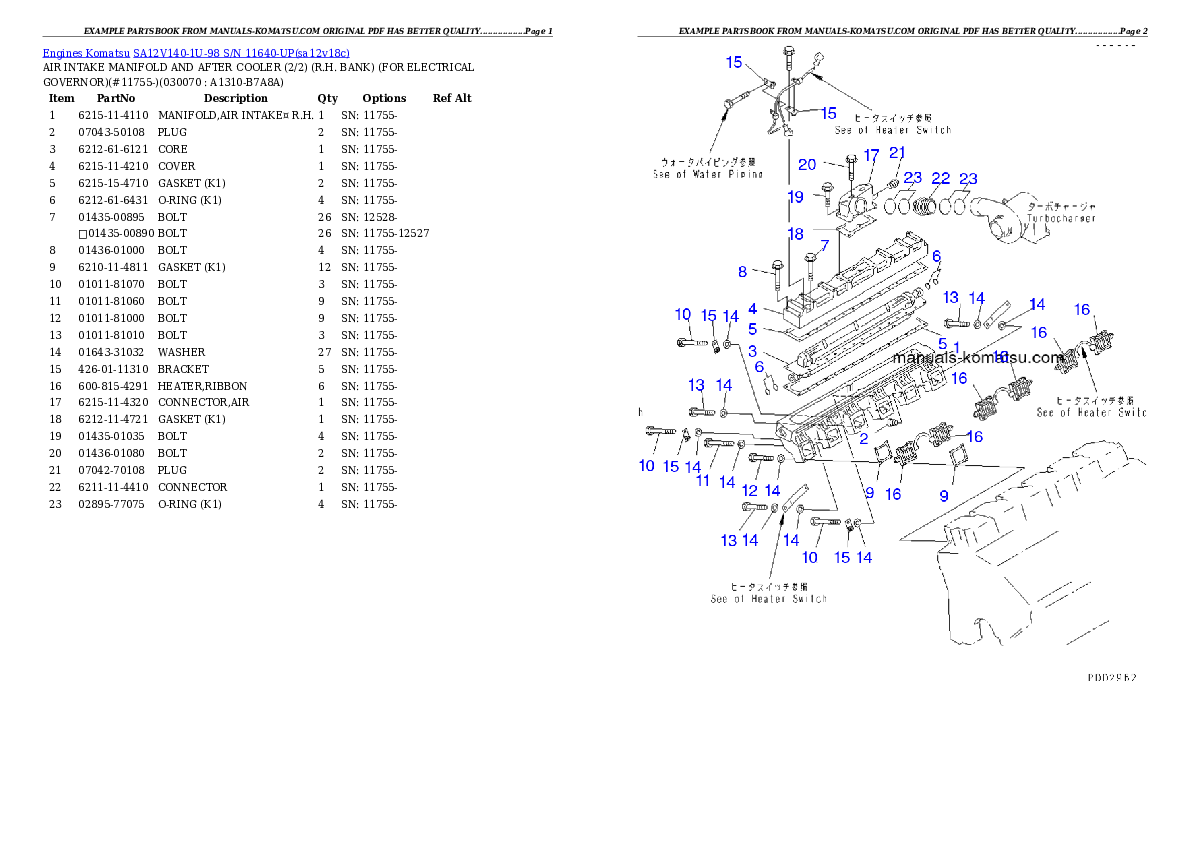 Protected: SA12V140-1U-98 S/N 11640-UP Partsbook