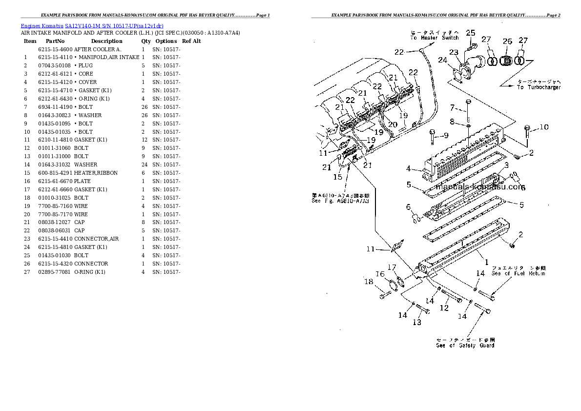 Protected: SA12V140-1M S/N 10517-UP Partsbook