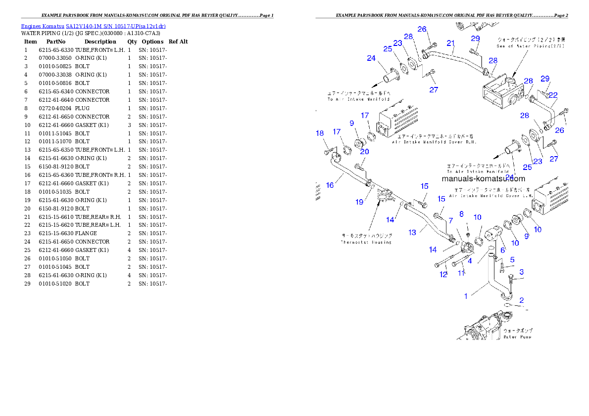 Protected: SA12V140-1M S/N 10517-UP Partsbook