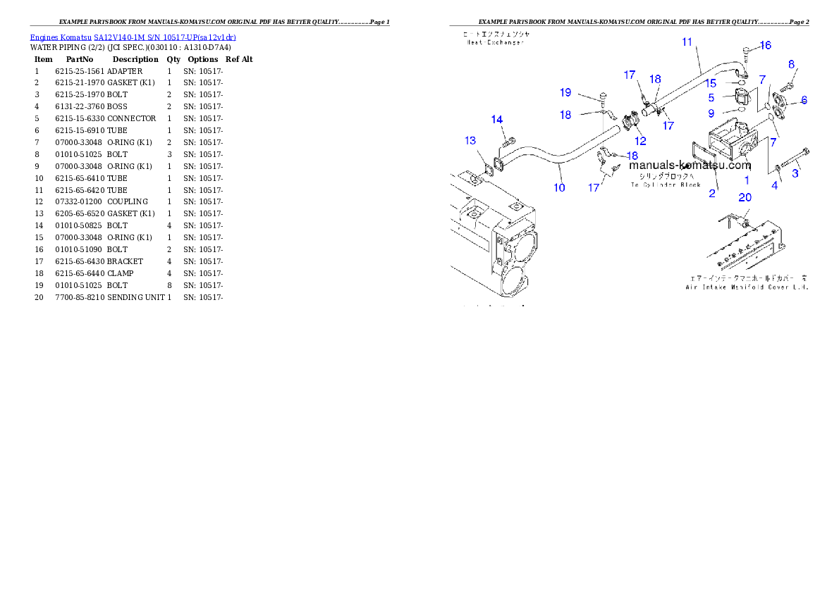 Protected: SA12V140-1M S/N 10517-UP Partsbook