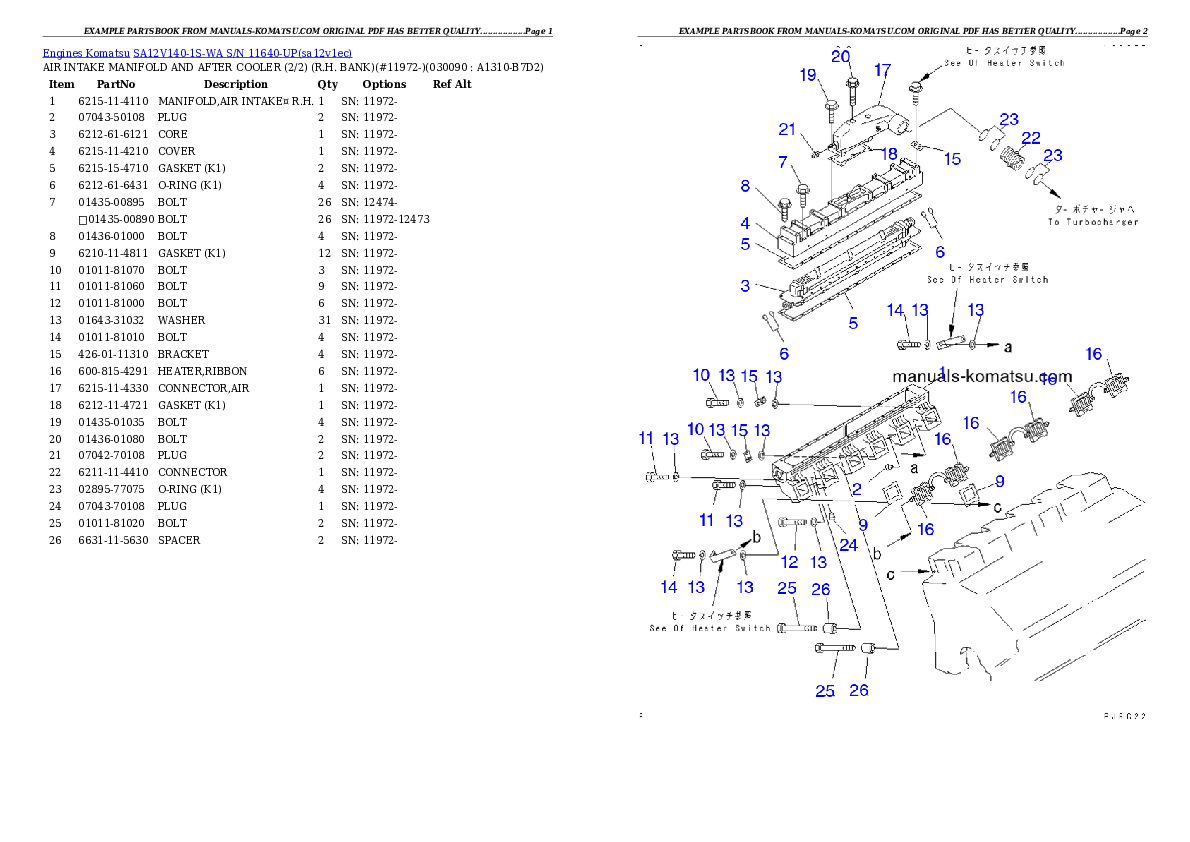 Protected: SA12V140-1S-WA S/N 11640-UP Partsbook