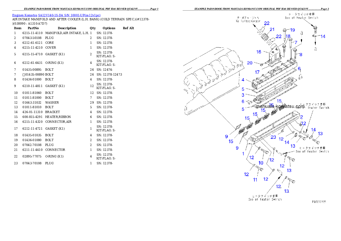 Protected: SA12V140-1S-DA S/N 10001-UP Partsbook