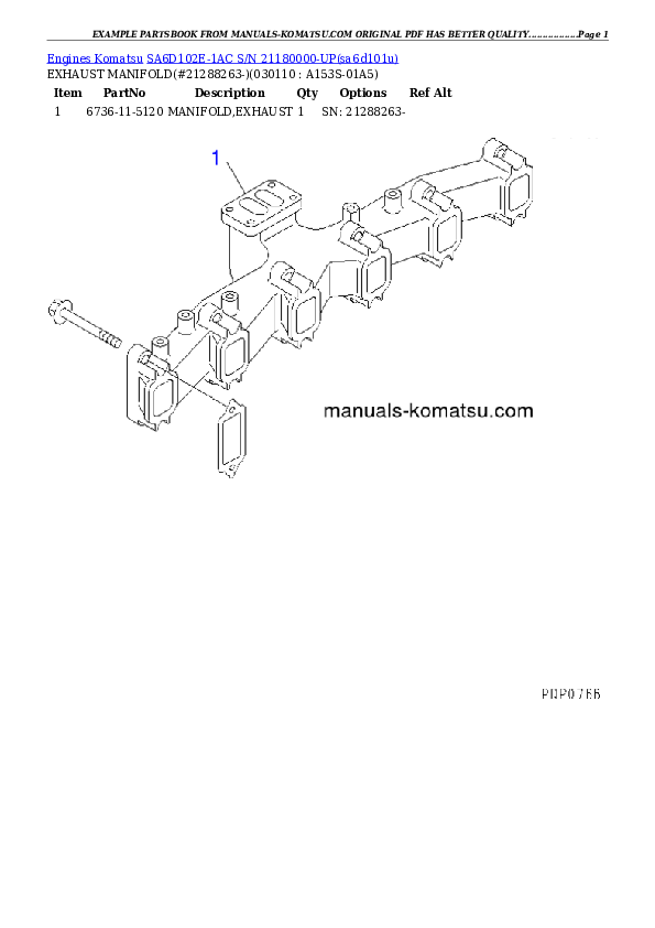 Protected: SA6D102E-1AC S/N 21180000-UP Partsbook