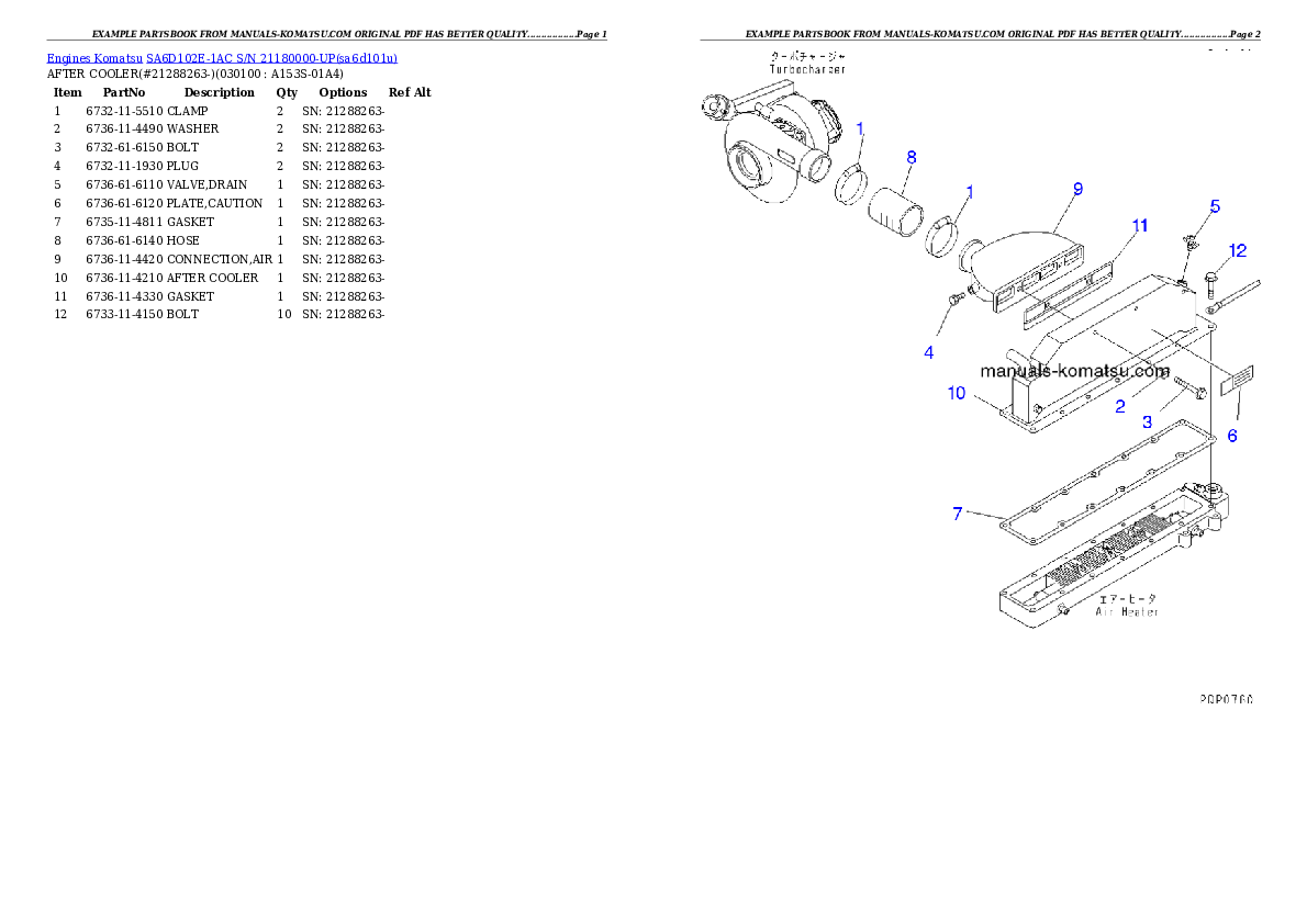 Protected: SA6D102E-1AC S/N 21180000-UP Partsbook