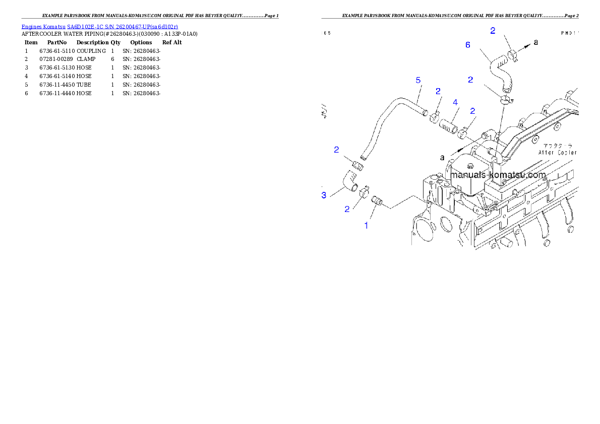 Protected: SA6D102E-1C S/N 26200467-UP Partsbook