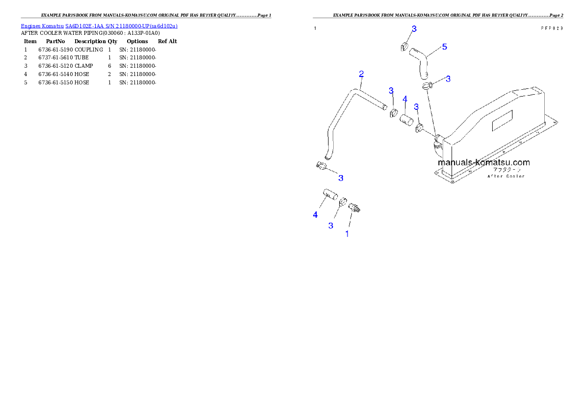 Protected: SA6D102E-1AA S/N 21180000-UP Partsbook