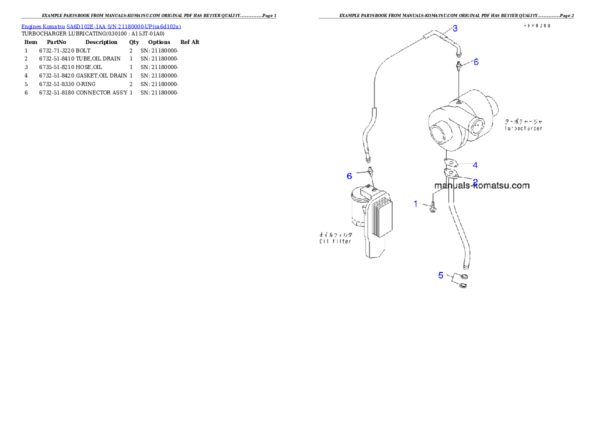 Protected: SA6D102E-1AA S/N 21180000-UP Partsbook