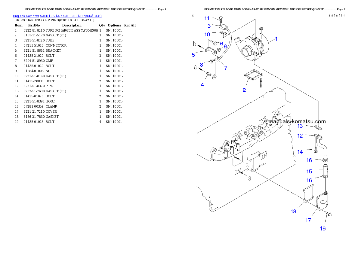 Protected: SA6D108-1A-7 S/N 10001-UP Partsbook