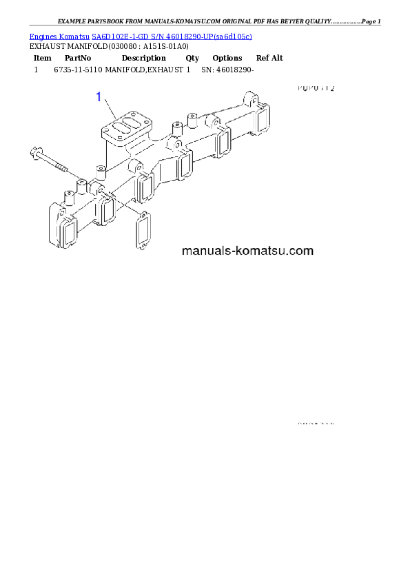 Protected: SA6D102E-1-GD S/N 46018290-UP Partsbook