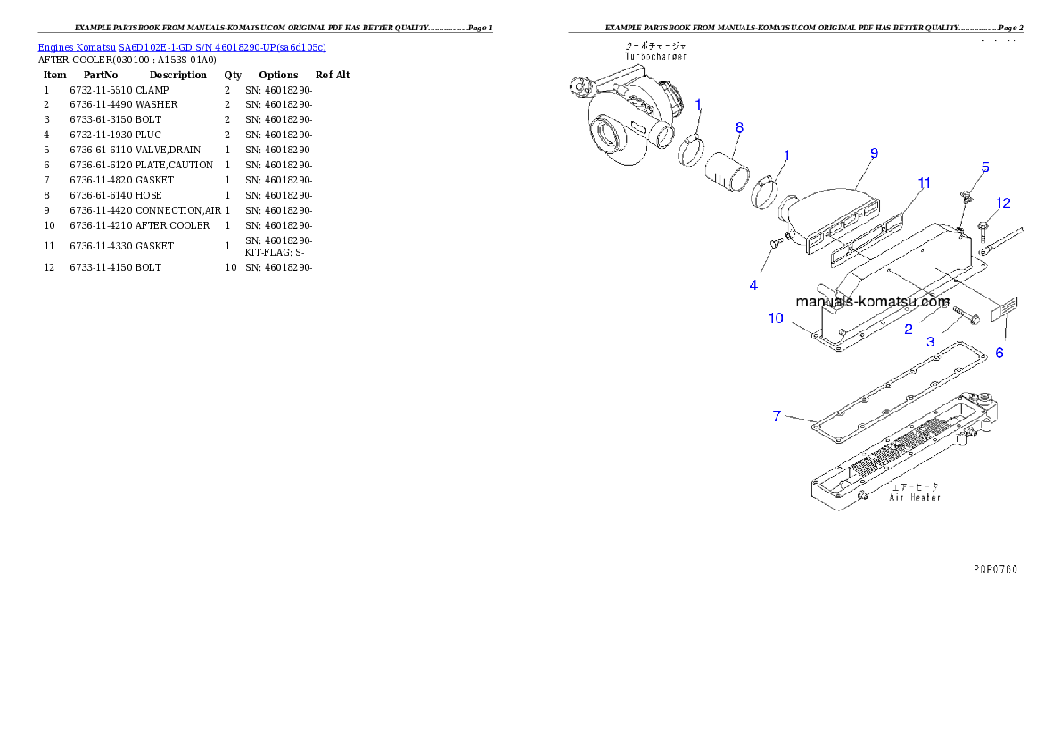 Protected: SA6D102E-1-GD S/N 46018290-UP Partsbook