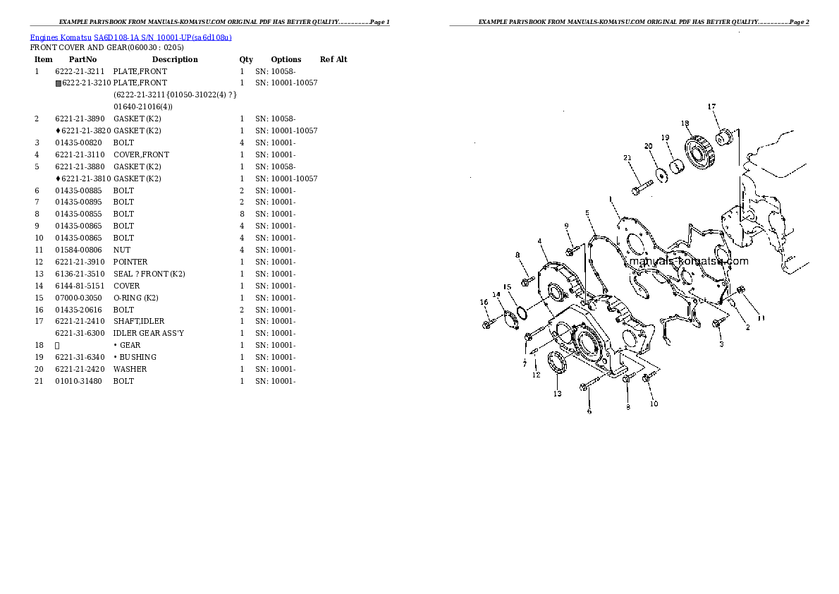 Protected: SA6D108-1A S/N 10001-UP Partsbook