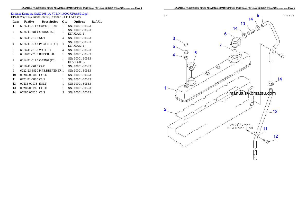Protected: SA6D108-1A-7T S/N 10001-UP Partsbook