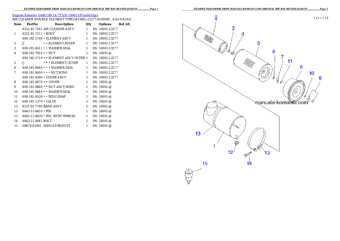 Protected: SA6D108-1A-7T S/N 10001-UP Partsbook