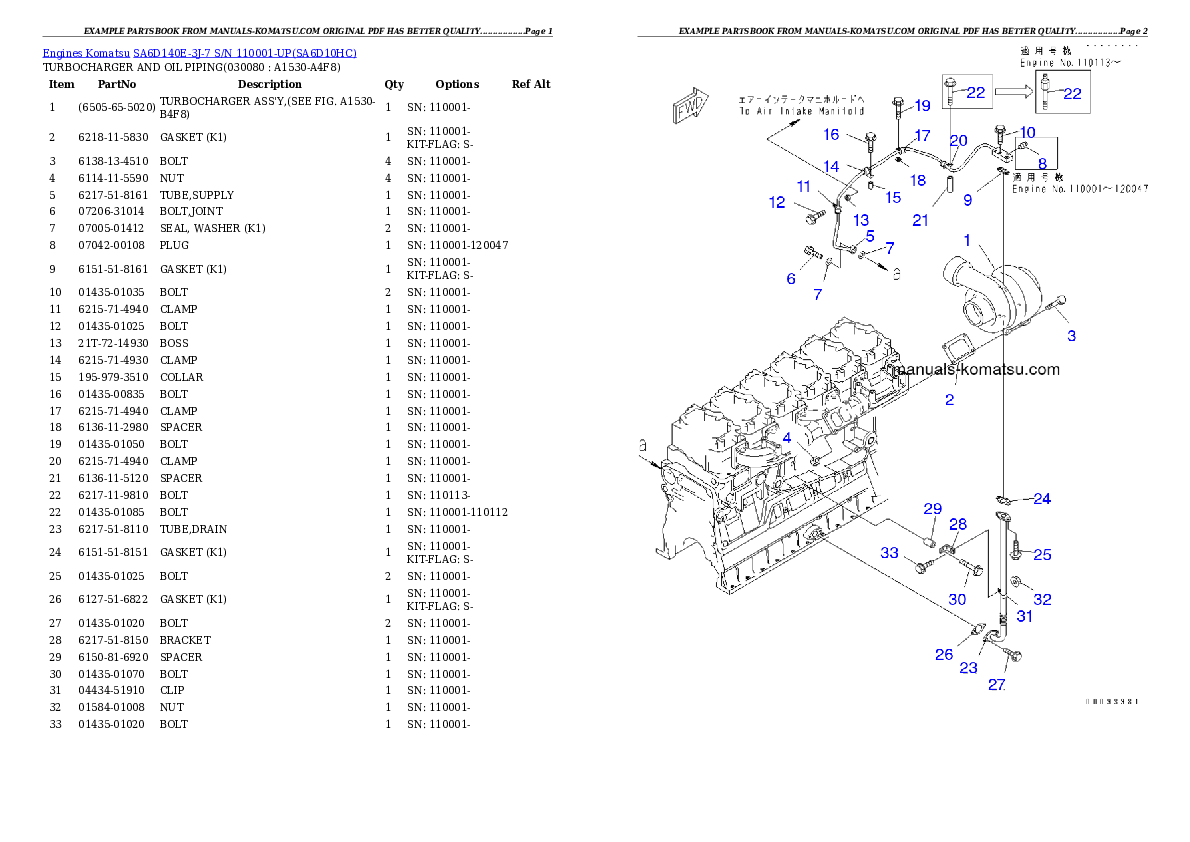 Protected: SA6D140E-3J-7 S/N 110001-UP Partsbook