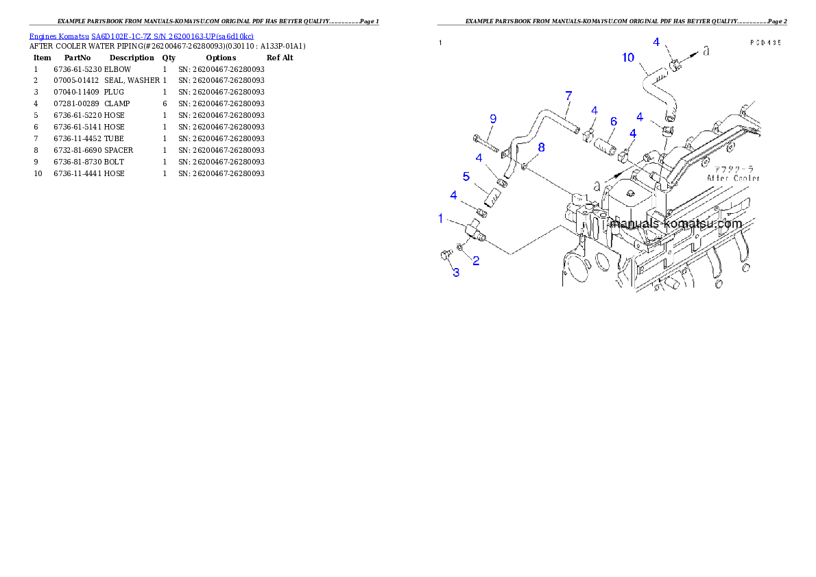Protected: SA6D102E-1C-7Z S/N 26200163-UP Partsbook