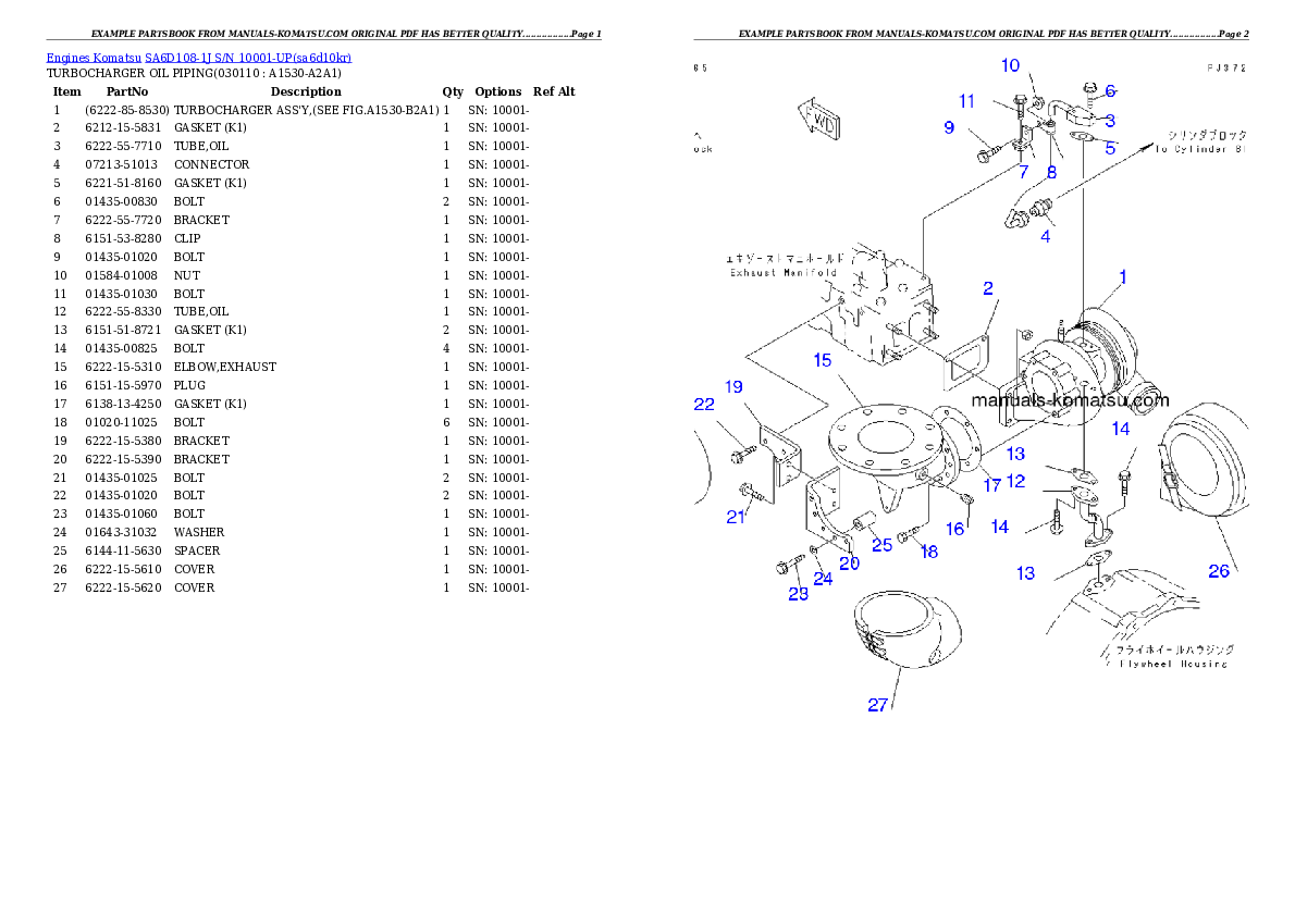 Protected: SA6D108-1J S/N 10001-UP Partsbook