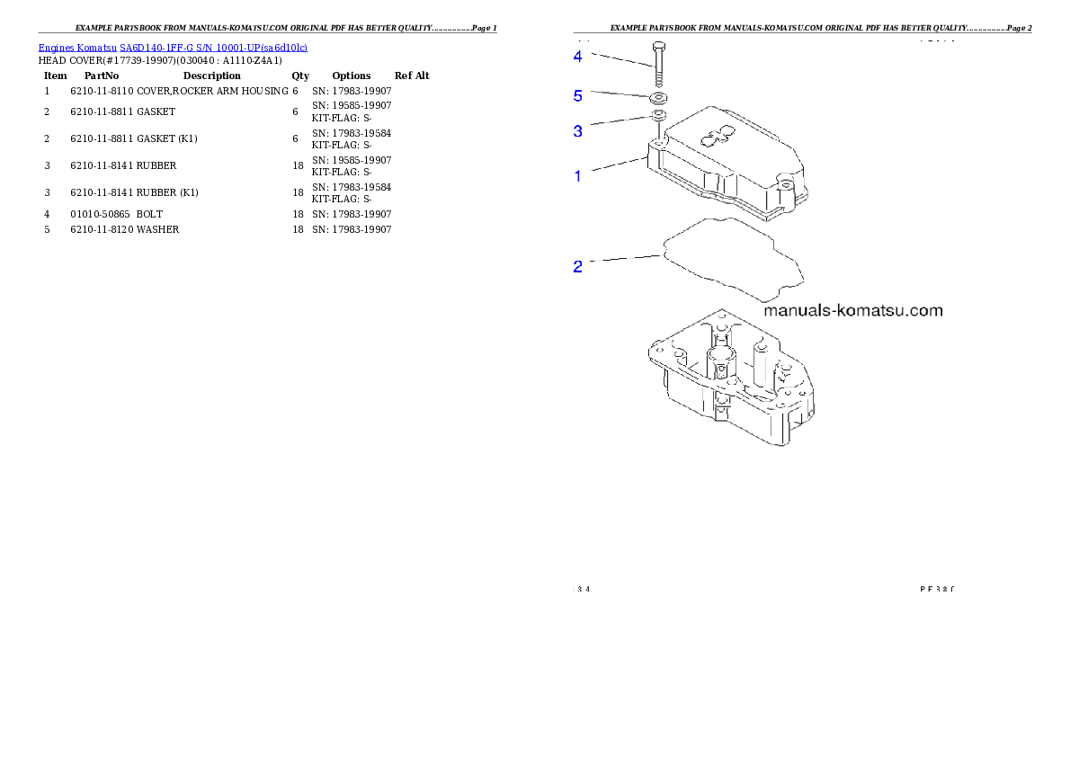 Protected: SA6D140-1FF-G S/N 10001-UP Partsbook