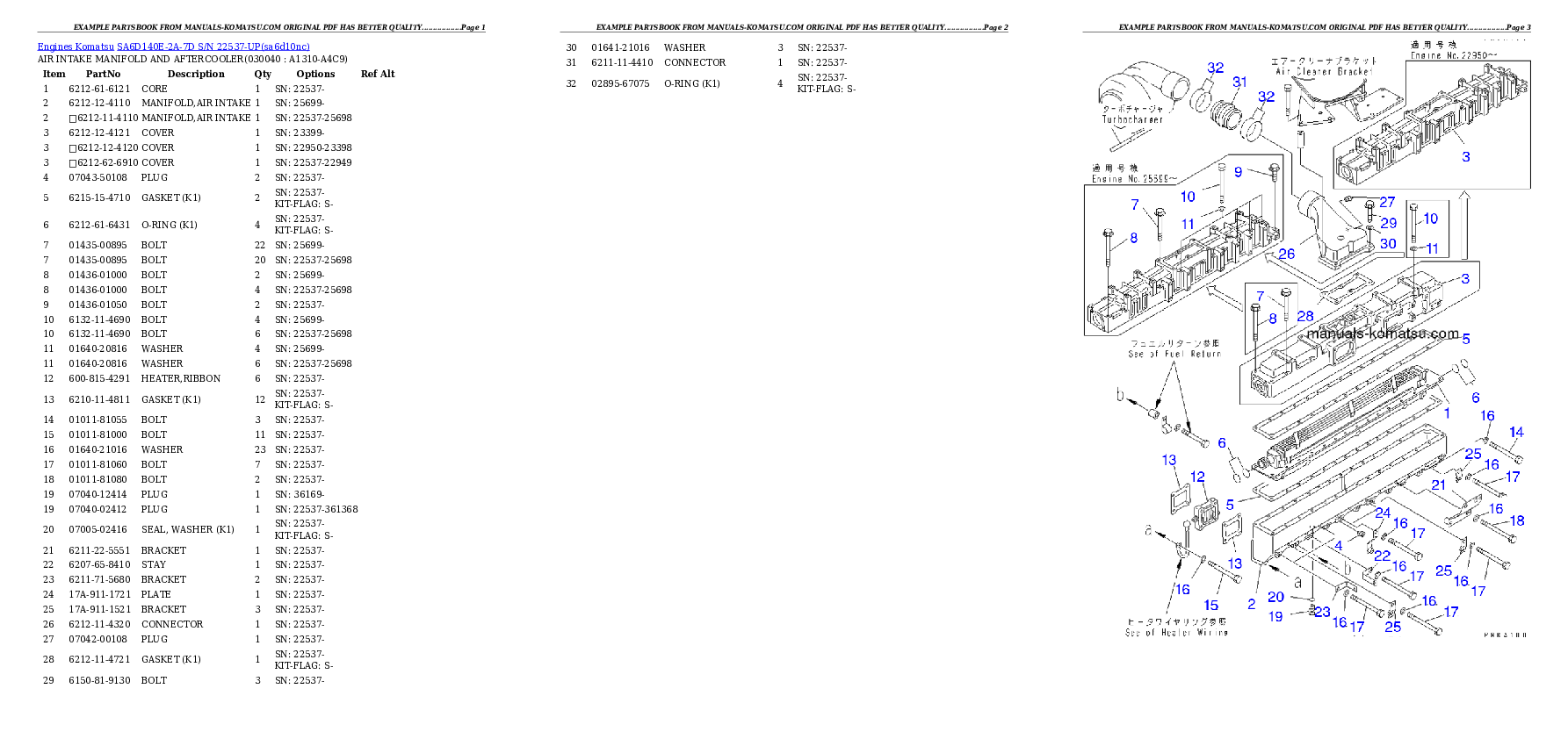 Protected: SA6D140E-2A-7D S/N 22537-UP Partsbook