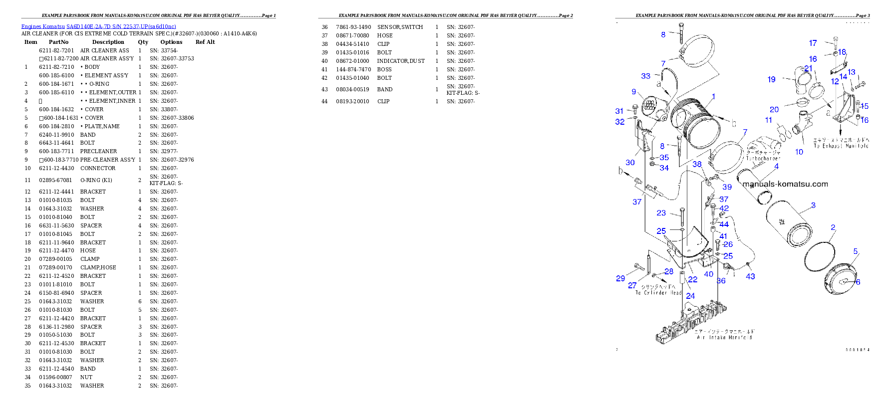 Protected: SA6D140E-2A-7D S/N 22537-UP Partsbook