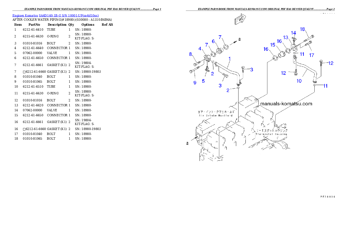 Protected: SA6D140-1B-G S/N 10001-UP Partsbook