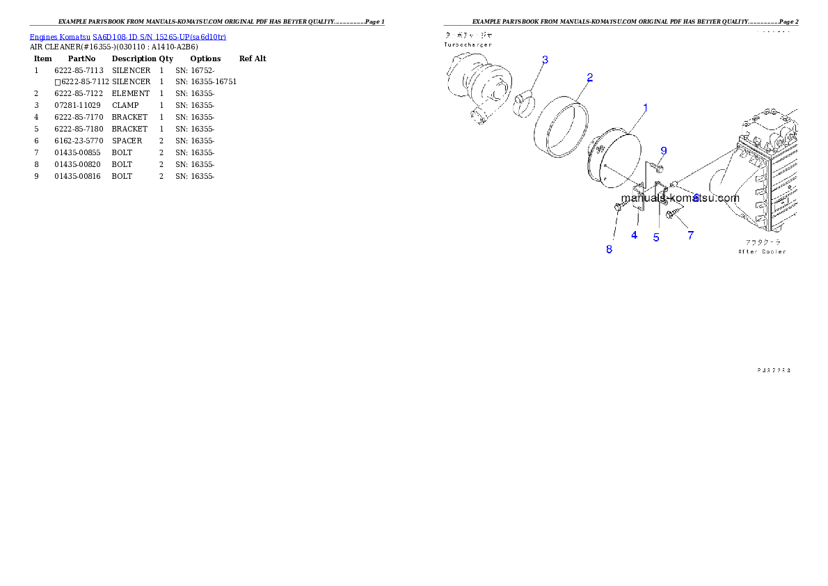 Protected: SA6D108-1D S/N 15265-UP Partsbook