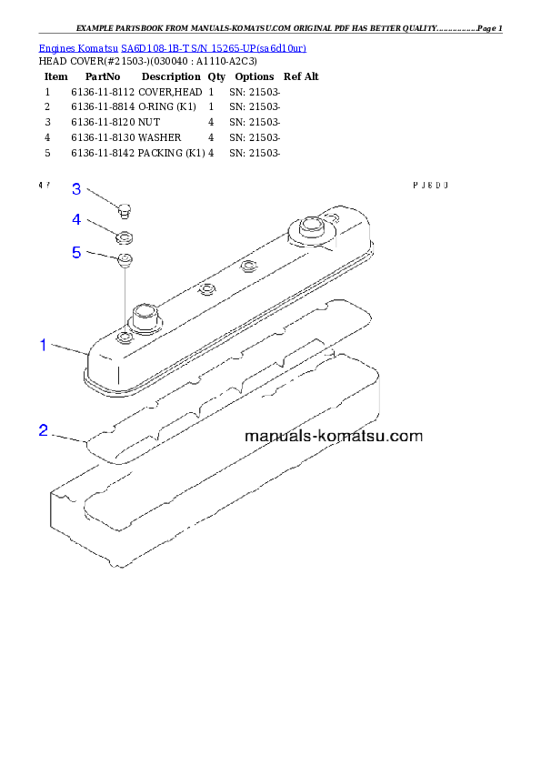 Protected: SA6D108-1B-T S/N 15265-UP Partsbook