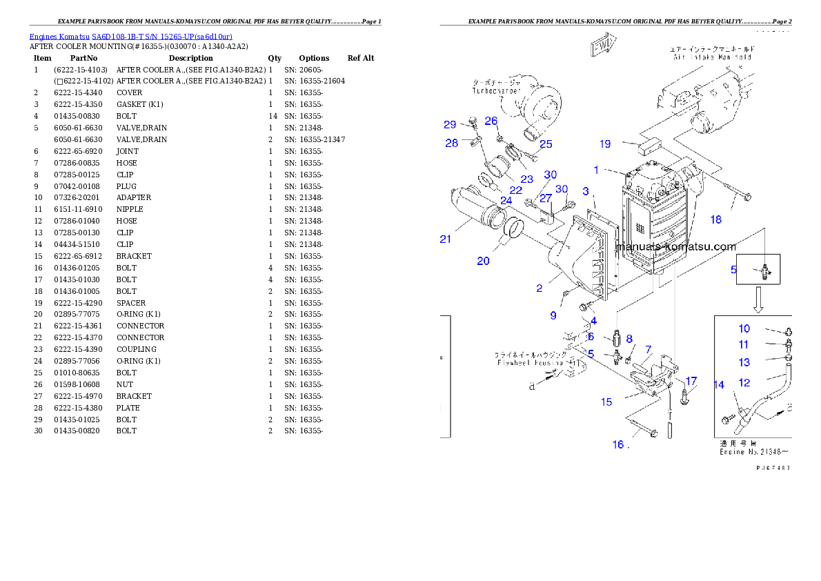 Protected: SA6D108-1B-T S/N 15265-UP Partsbook