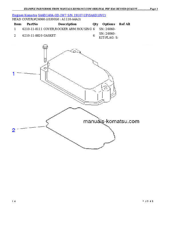Protected: SA6D140A-GD-1W7 S/N 19107-UP Partsbook